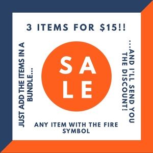 All items with this 🔥🔥🔥🔥 are 3 for $15!!!